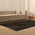 Vintage Isparta Turkish Area Rug 5x9 ft — Gray Overdyed (No. 39344)