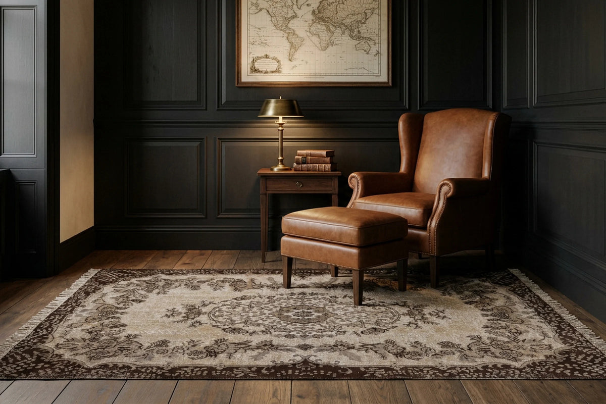 Turkish Area Rug in a styled room