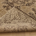 Vintage Isparta Turkish Area Rug 6x9 ft — Beige & Brown Floral (No. 39345)