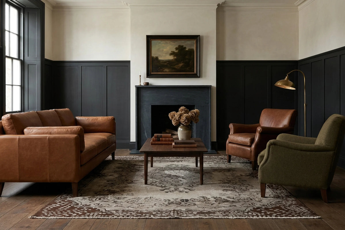 Turkish Area Rug in a styled room