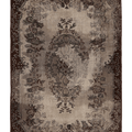 Vintage Isparta Turkish Area Rug 5x8 ft — Brown & Beige Floral (No. 39350)