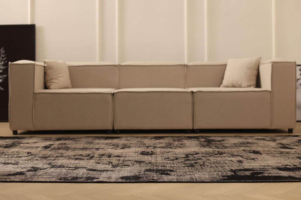 Vintage Manisa Turkish Area Rug 5x10 ft — Gray Distressed