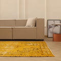Vintage Manisa Turkish Area Rug 6x9 ft — Orange Overdyed (No. 39354)