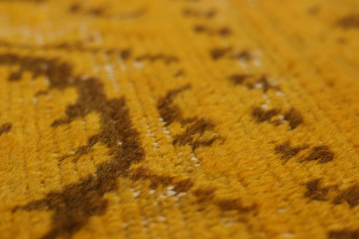 Vintage Manisa Turkish Area Rug 6x9 ft — Orange Overdyed (No. 39354)