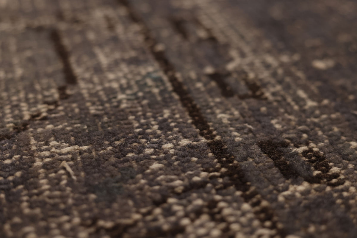 Vintage Manisa Turkish Area Rug 5x7 ft — Gray & Brown Overdyed