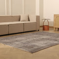 Vintage Manisa Turkish Area Rug 6x8 ft — Gray & Brown Distressed