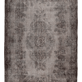 Vintage Isparta Turkish Area Rug 6x8 ft — Gray Overdyed