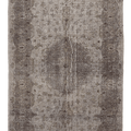 Vintage Isparta Turkish Area Rug 5x9 ft — Gray & Brown Floral (No. 39535)