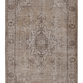Vintage Isparta Turkish Area Rug 5x8 ft — Beige & Brown Floral (No. 39536)