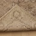 Vintage Isparta Turkish Area Rug 5x8 ft — Beige & Brown Floral (No. 39536)
