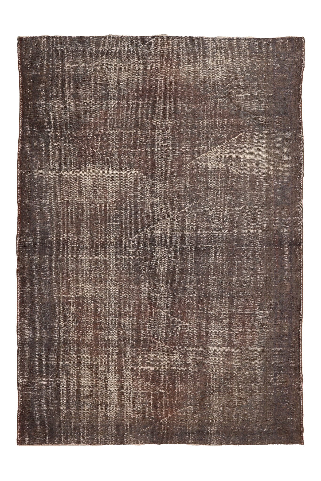Vintage Manisa Turkish Area Rug 6x8 ft — Brown Overdyed