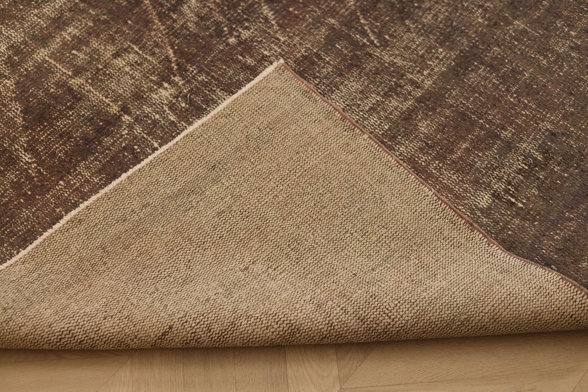 Vintage Manisa Turkish Area Rug 6x8 ft — Brown Overdyed