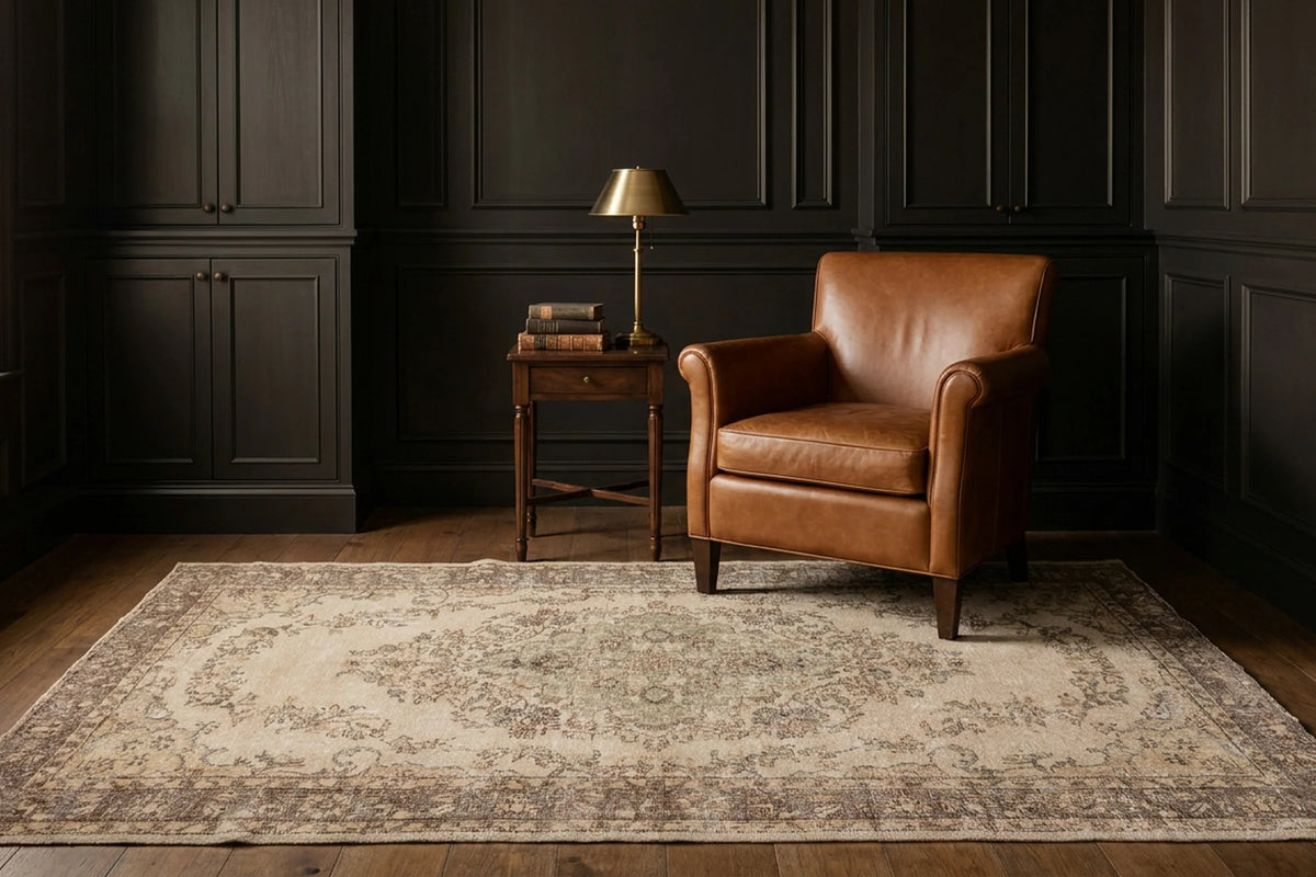 Turkish Area Rug in a styled room