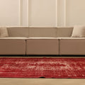 Vintage Manisa Turkish Area Rug 5x8 ft — Red Overdyed