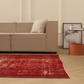Vintage Manisa Turkish Area Rug 5x8 ft — Red Overdyed