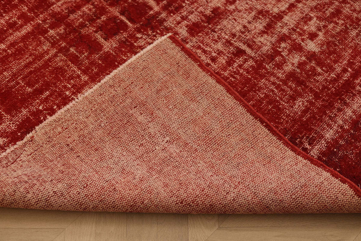 Vintage Manisa Turkish Area Rug 5x8 ft — Red Overdyed