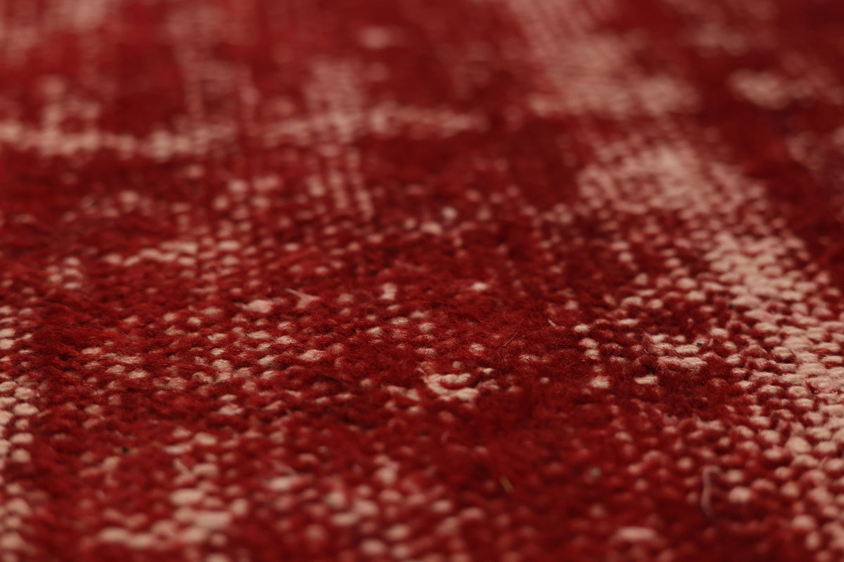 Vintage Manisa Turkish Area Rug 5x8 ft — Red Overdyed