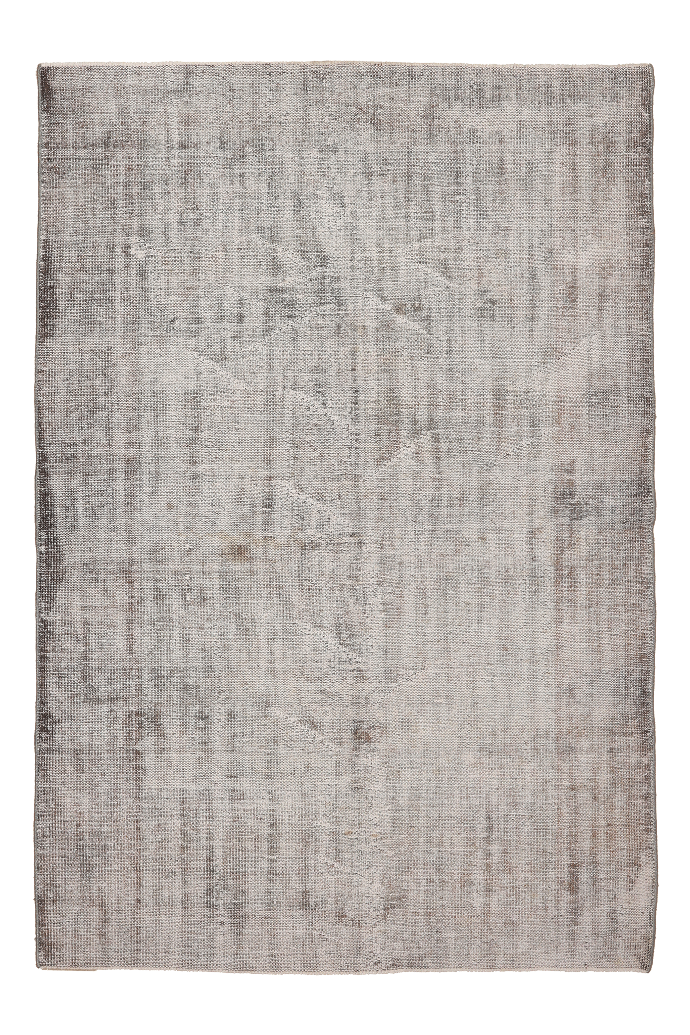 Vintage Manisa Turkish Area Rug 5x8 ft — Gray minimalist