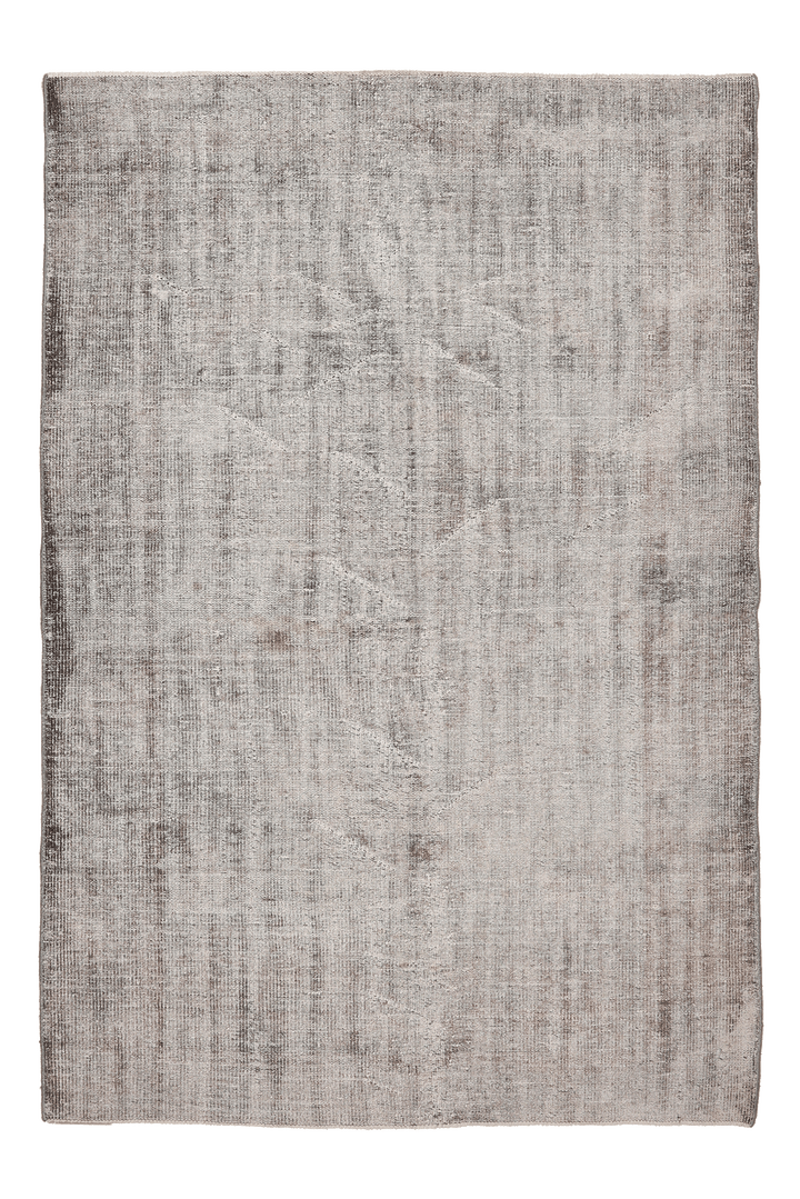 Vintage Manisa Turkish Area Rug 5x8 ft — Gray minimalist