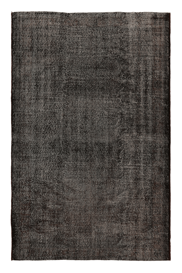 Vintage Isparta Turkish Area Rug 5x8 ft — Gray Overdyed (No. 39543)