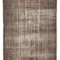 Vintage Manisa Turkish Area Rug 6x9 ft — Brown & Beige Distressed (No. 39549)