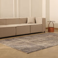Vintage Manisa Turkish Area Rug 5x9 ft — Gray & Brown minimalist