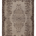 Vintage Isparta Turkish Area Rug 5x9 ft — Beige & Brown Floral (No. 39553)