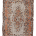 Vintage Isparta Turkish Area Rug 5x9 ft — Orange & Brown Floral