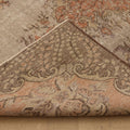 Vintage Isparta Turkish Area Rug 5x9 ft — Orange & Brown Floral