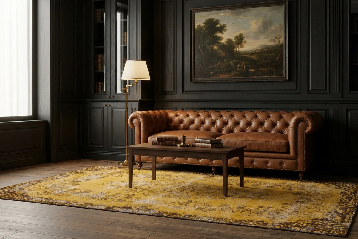 Turkish Area Rug in a styled room