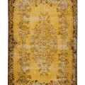 Vintage Isparta Turkish Area Rug 5x9 ft — Yellow & Brown Floral