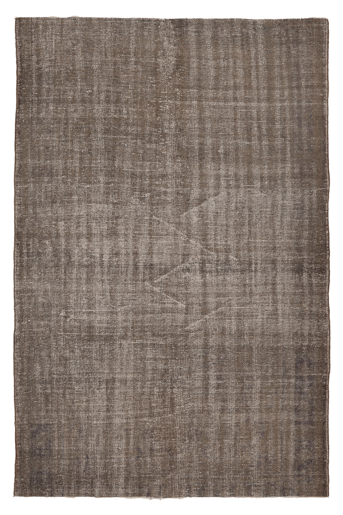 Vintage Manisa Turkish Area Rug 6x9 ft — Gray & Brown Overdyed
