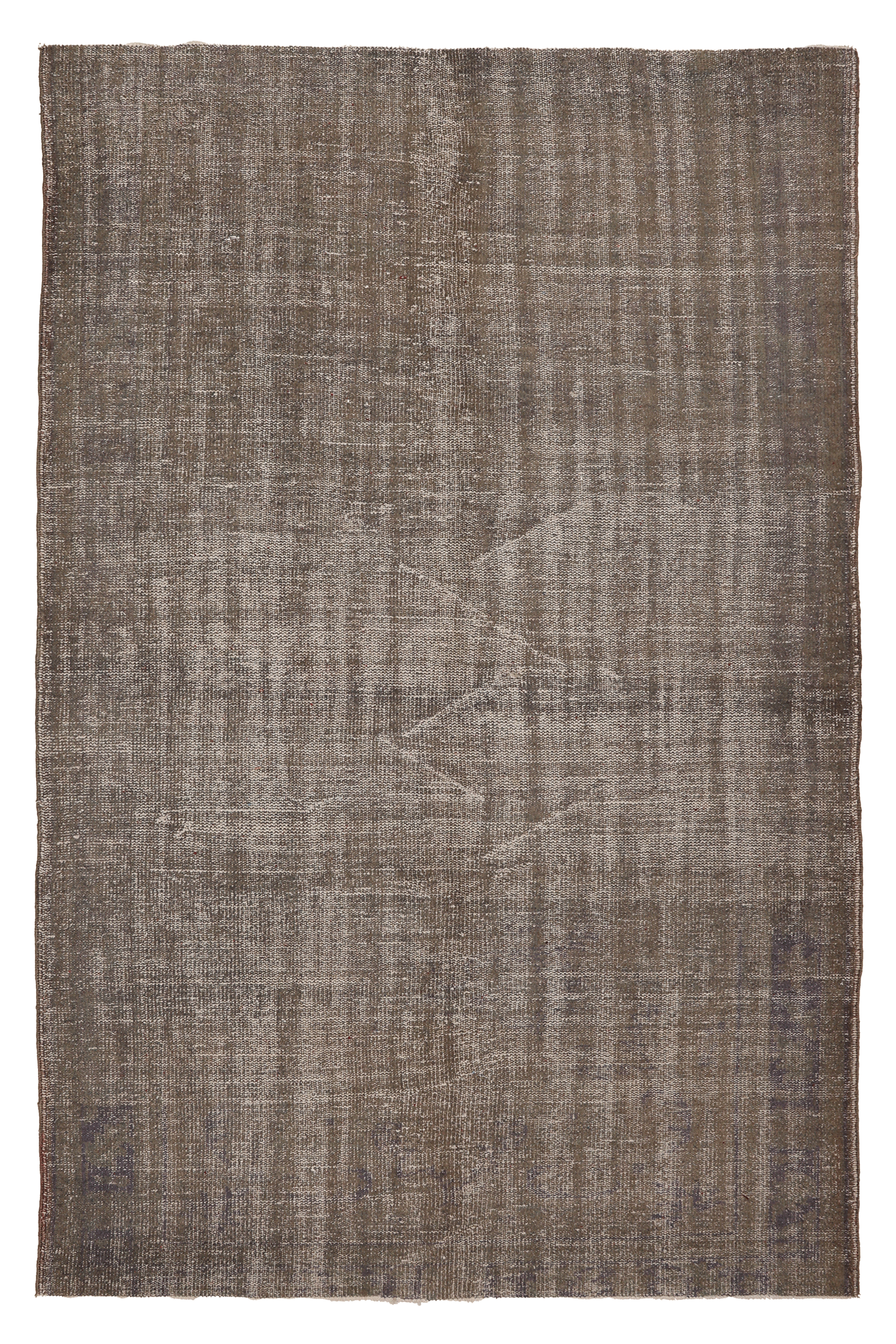Vintage Manisa Turkish Area Rug 6x9 ft — Gray & Brown Overdyed