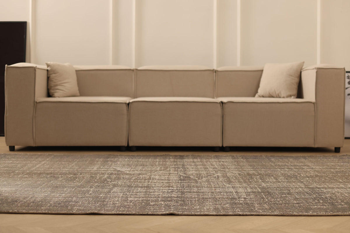 Vintage Manisa Turkish Area Rug 6x9 ft — Gray & Brown Overdyed