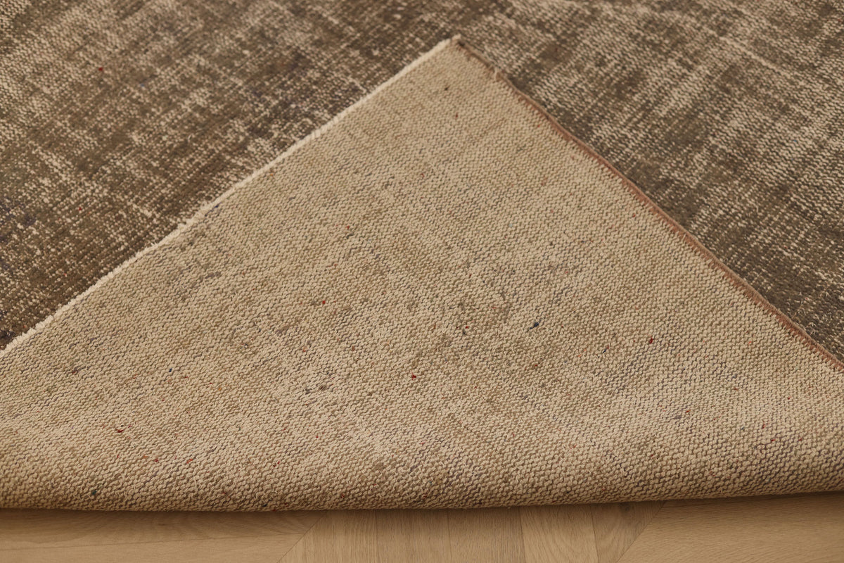Vintage Manisa Turkish Area Rug 6x9 ft — Gray & Brown Overdyed