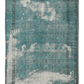 Vintage Manisa Turkish Area Rug 5x8 ft — Blue & White Overdyed