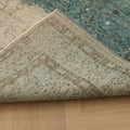 Vintage Manisa Turkish Area Rug 5x8 ft — Blue & White Overdyed