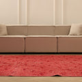 Vintage Isparta Turkish Area Rug 6x9 ft — Red Overdyed (No. 39560)