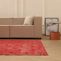 Vintage Isparta Turkish Area Rug 6x9 ft — Red Overdyed (No. 39560)