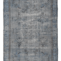 Vintage Isparta Turkish Area Rug 5x8 ft — Gray & Blue Overdyed