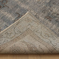 Vintage Isparta Turkish Area Rug 5x8 ft — Gray & Blue Overdyed