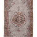 Vintage Isparta Turkish Area Rug 5x8 ft — Beige & Orange Floral