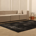 Vintage Isparta Turkish Area Rug 6x9 ft — Gray Overdyed (No. 39563)