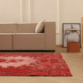 Vintage Isparta Turkish Area Rug 6x9 ft — Red & Pink Overdyed