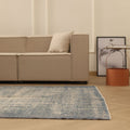 Vintage Manisa Turkish Area Rug 5x9 ft — Blue & Gray minimalist
