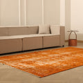 Vintage Manisa Turkish Area Rug 6x9 ft — Orange Overdyed (No. 39567)