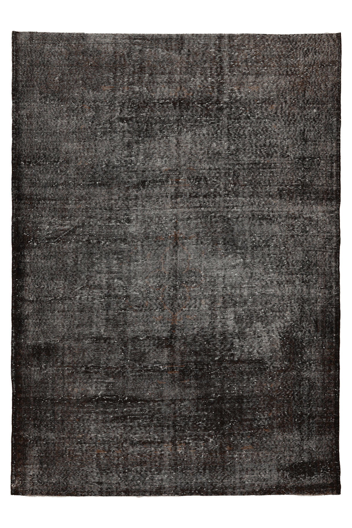 Vintage Isparta Turkish Area Rug 6x9 ft — Gray Overdyed (No. 39569)