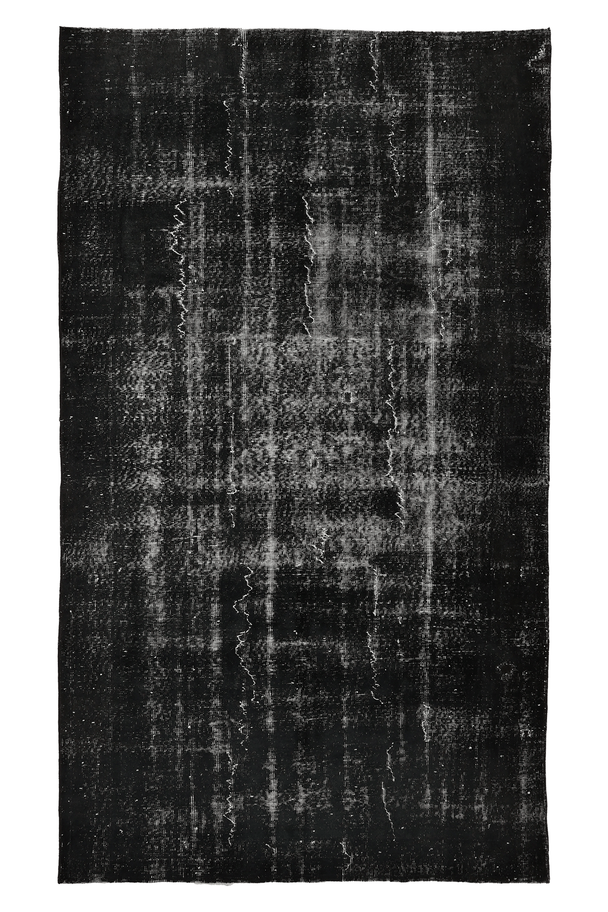 Vintage Isparta Turkish Area Rug 5x9 ft — Gray Overdyed