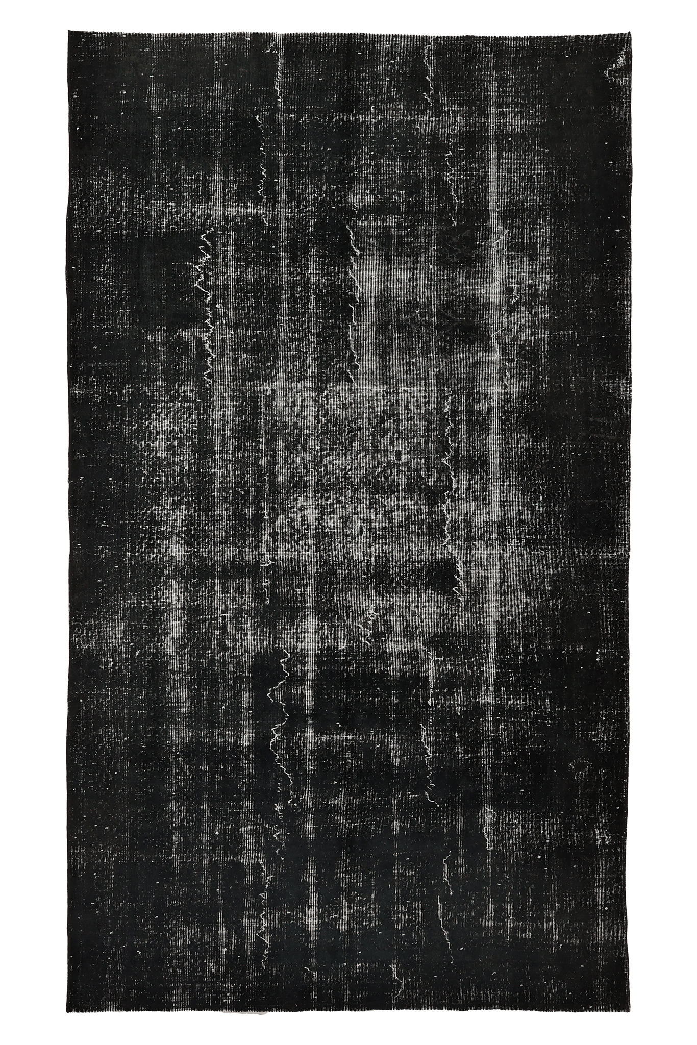 Vintage Isparta Turkish Area Rug 5x9 ft — Gray Overdyed