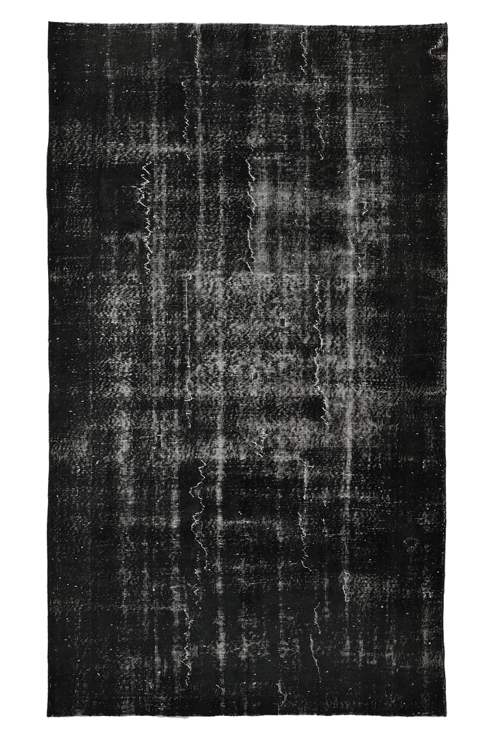 Vintage Isparta Turkish Area Rug 5x9 ft — Gray Overdyed